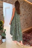 Made in Italy Tiki Pure Cotton Midi Dress Khaki /11 =